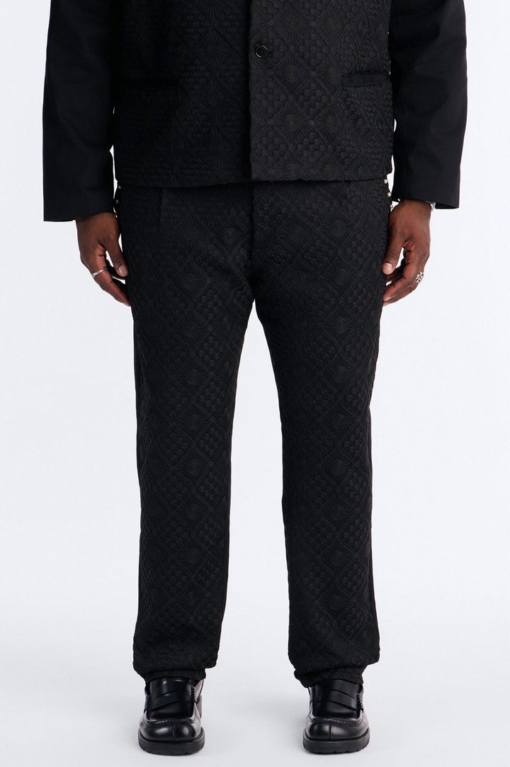 Slim Lattice Luxe Pearl Pant - Black