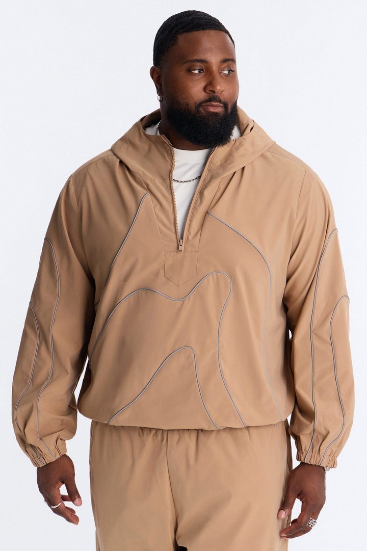 Futuristic Mode Track Jacket - Tan