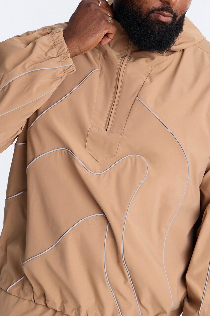 Futuristic Mode Track Jacket - Tan