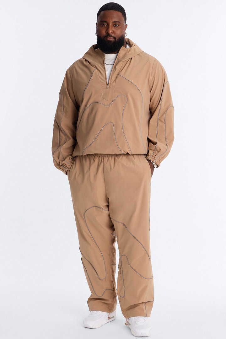 Straight Futuristic Mode Track Pant - Tan