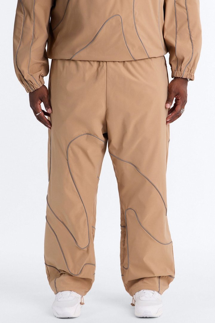 Straight Futuristic Mode Track Pant - Tan