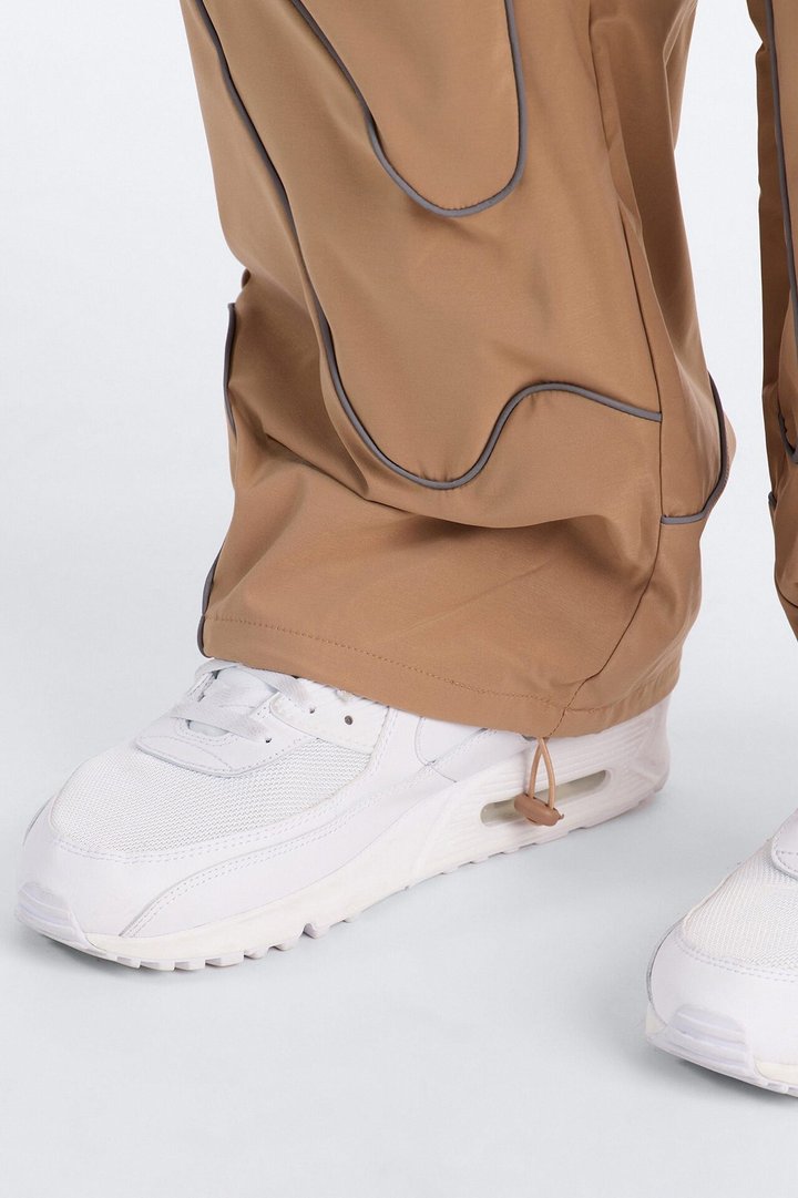 Straight Futuristic Mode Track Pant - Tan
