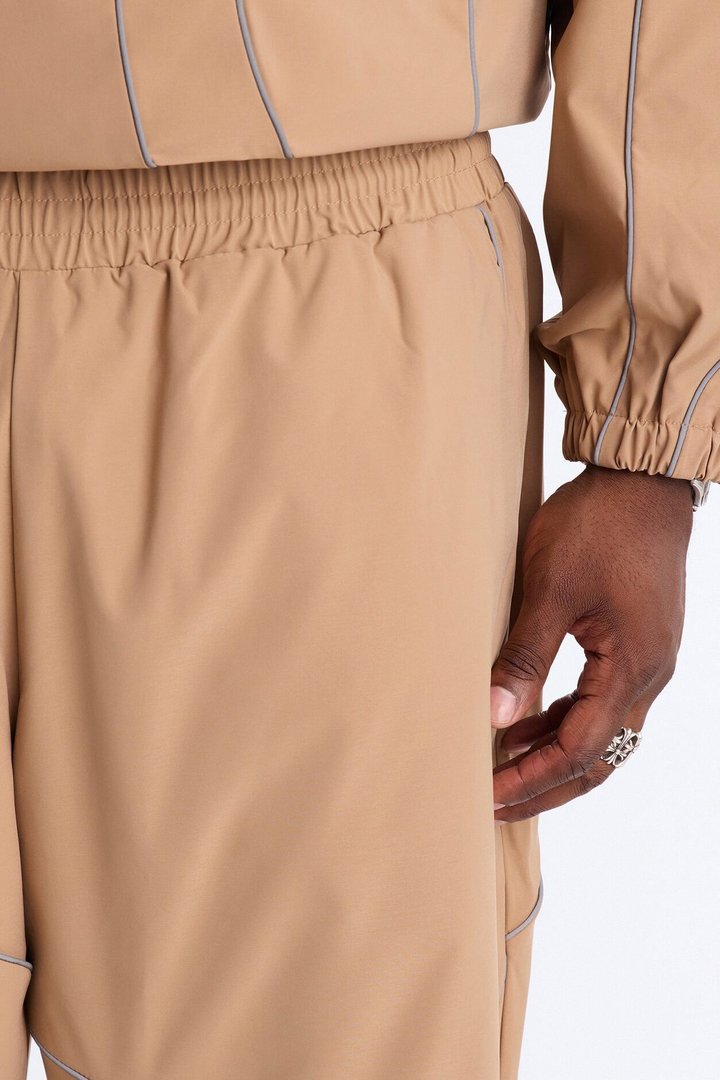 Straight Futuristic Mode Track Pant - Tan