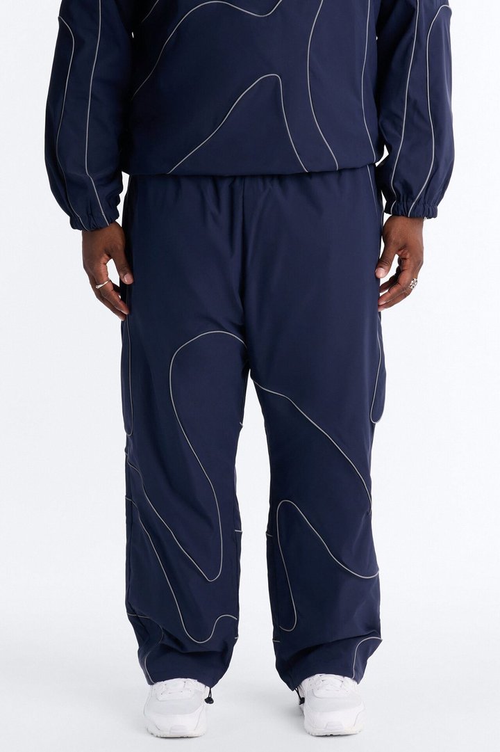Straight Futuristic Mode Track Pant - Navy