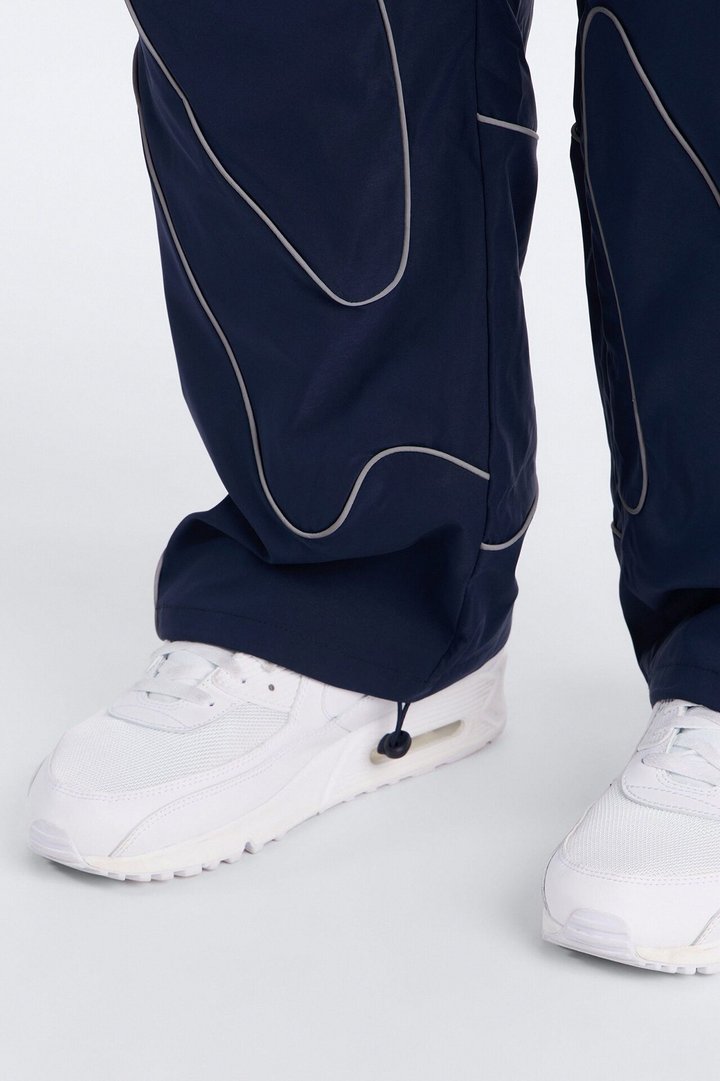 Straight Futuristic Mode Track Pant - Navy