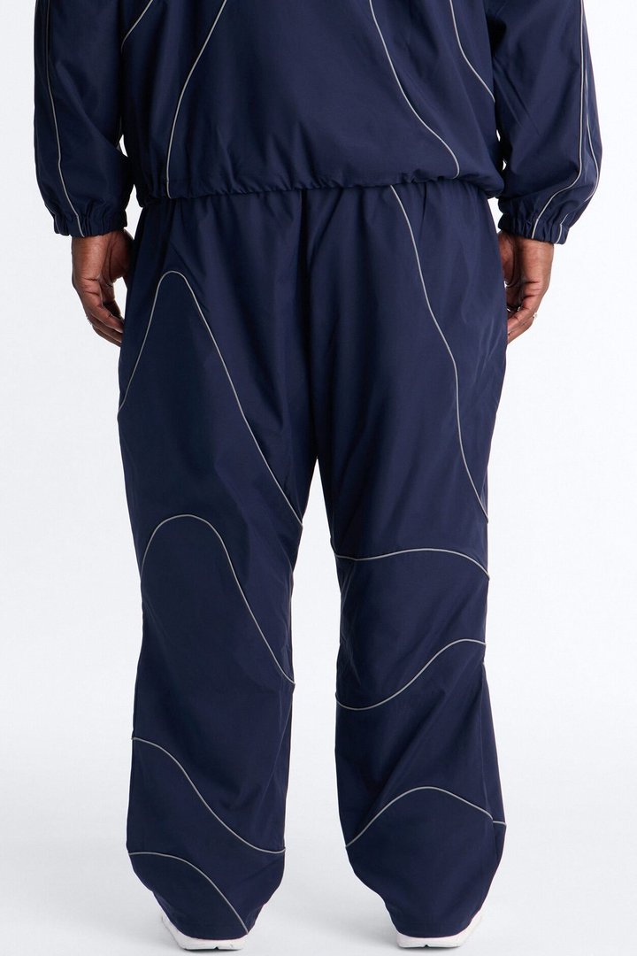 Straight Futuristic Mode Track Pant - Navy