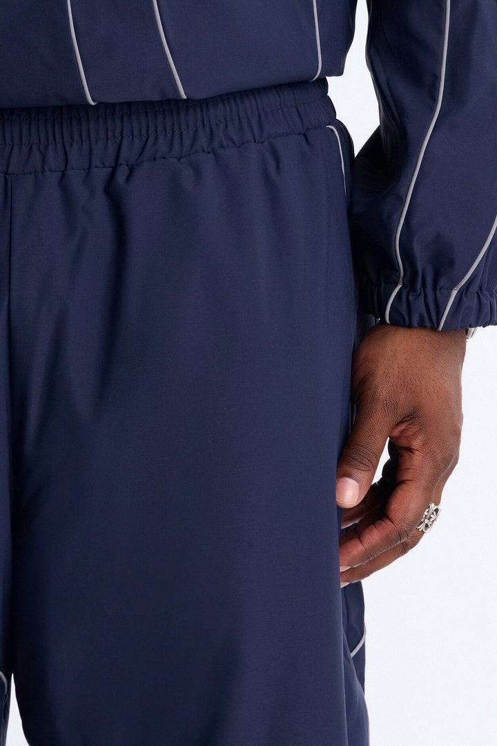 Straight Futuristic Mode Track Pant - Navy
