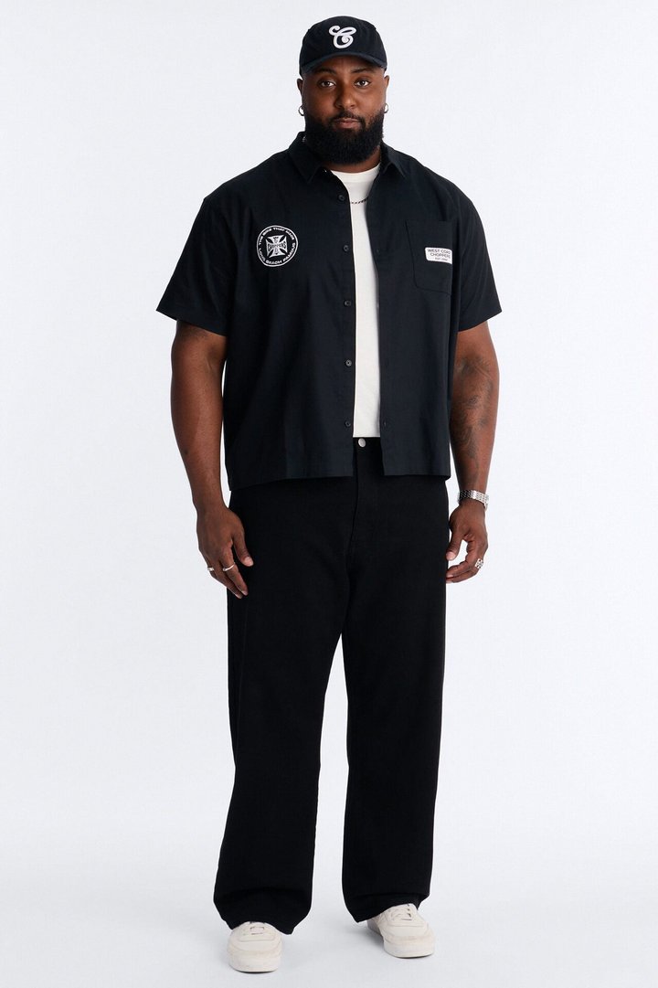 West Coast Choppers Embroidered Button Up Shirt - Black