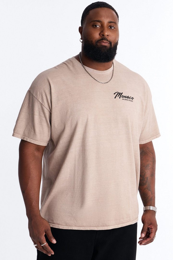 Monaco Classic Vintage Short Sleeve Tee - Taupe