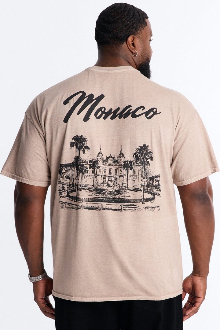 Monaco Classic Vintage Short Sleeve Tee - Taupe