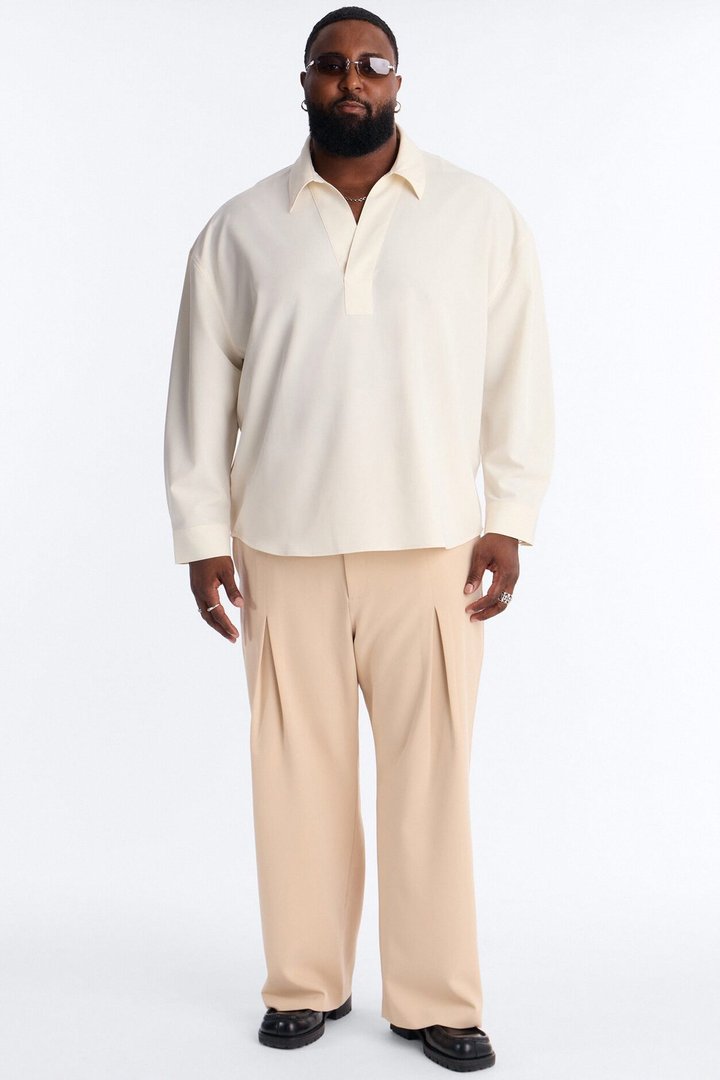 Relaxed Apex Chevron Tailored Shirt - Cream
