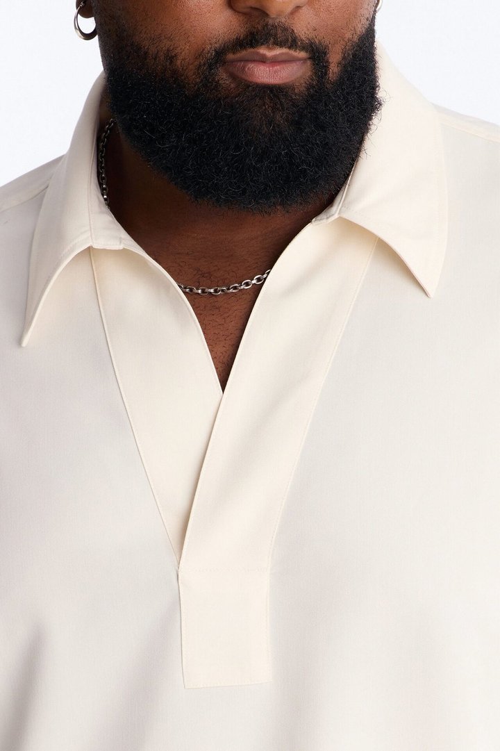 Relaxed Apex Chevron Tailored Shirt - Cream