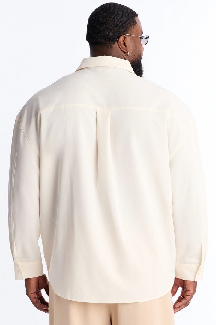 Relaxed Apex Chevron Tailored Shirt - Cream