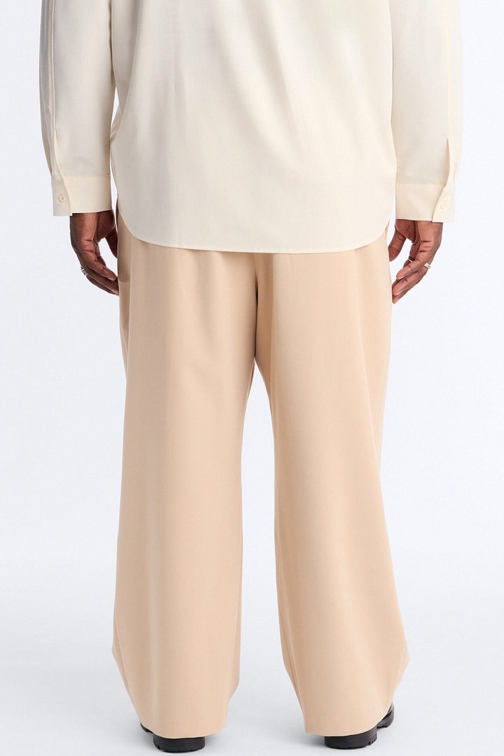 Ronan High Waisted Pleated Trousers - Tan