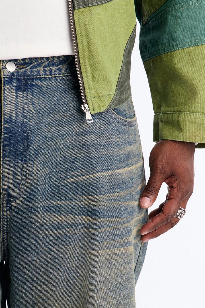 Baggy Dark Wave Jeans - Medium Blue Wash