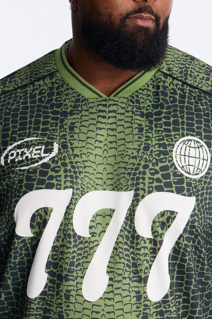 Lucky 777 V-Neck Soccer Jersey - Green