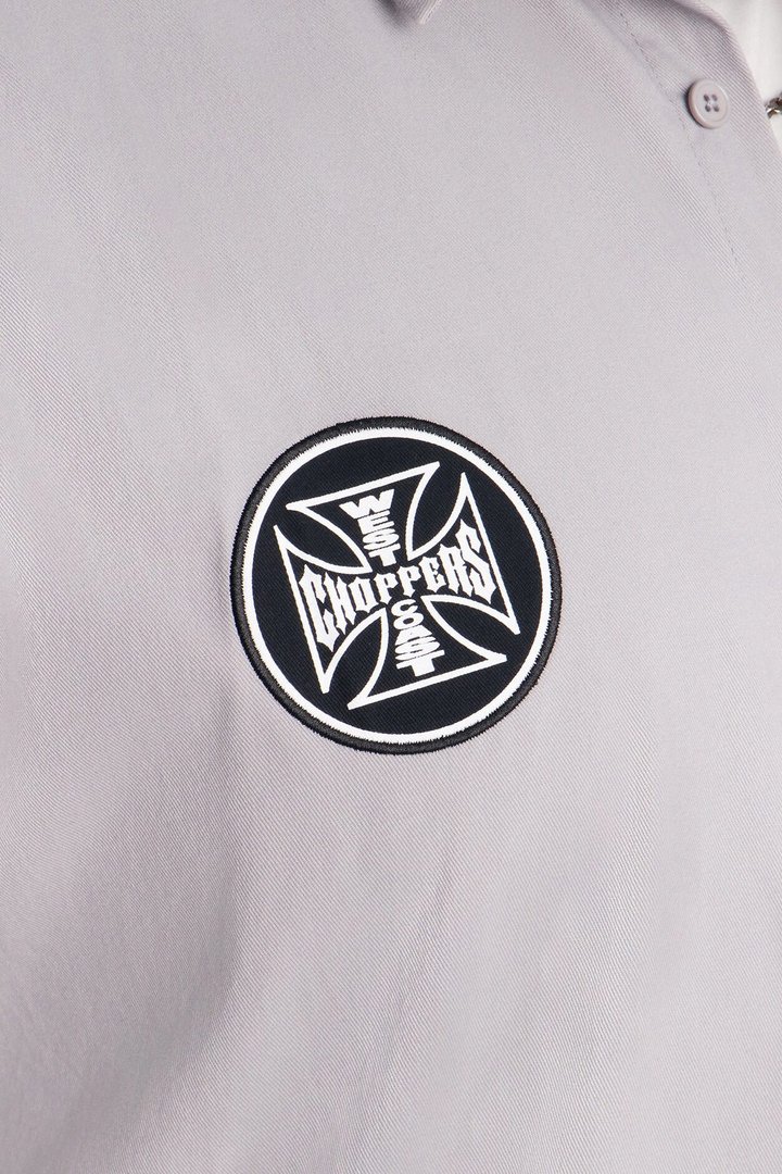 West Coast Choppers Patch Button Up Shirt - Light Grey