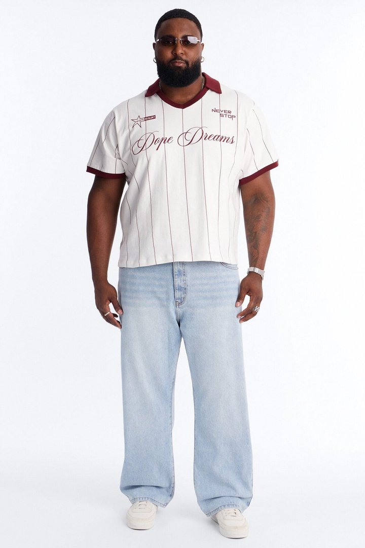 Dope Dreams 33 Johnny Collar Soccer Jersey - Cream