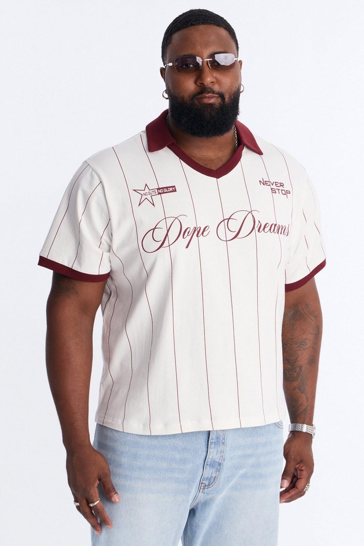 Dope Dreams 33 Johnny Collar Soccer Jersey - Cream