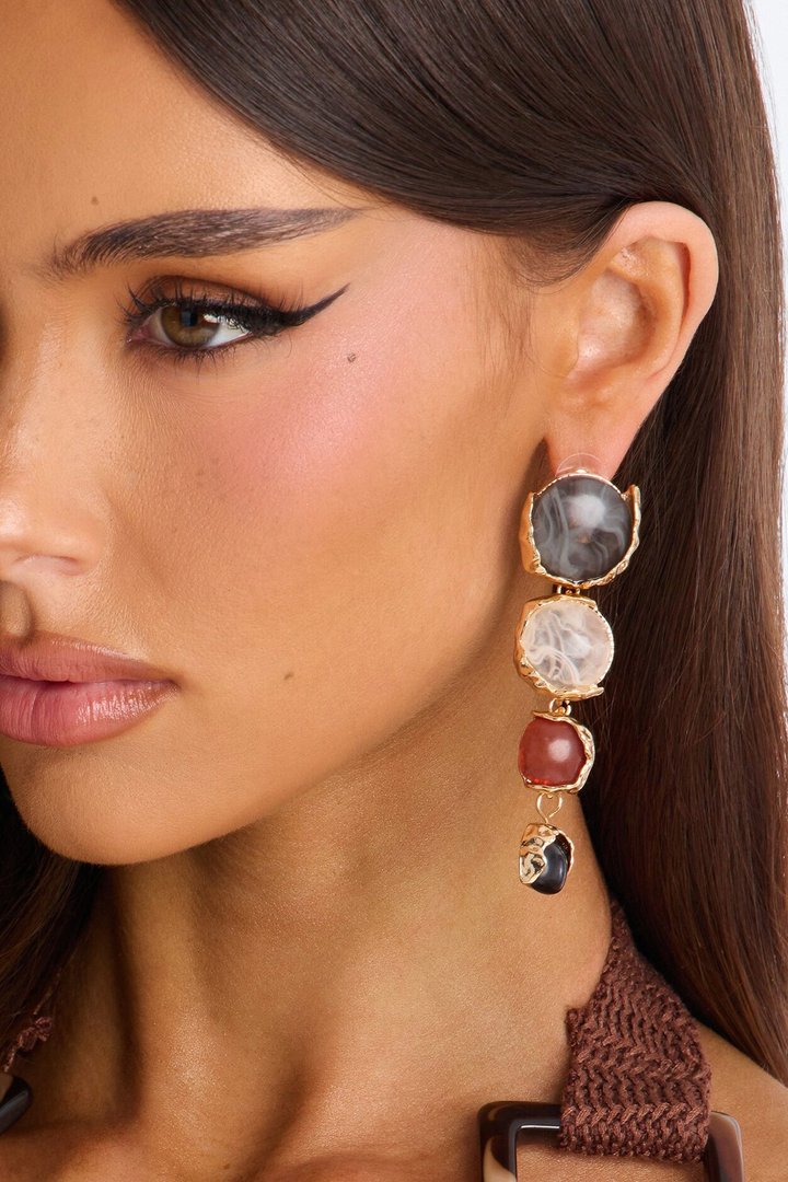 Beloved Jewel Earrings - Gold/Black