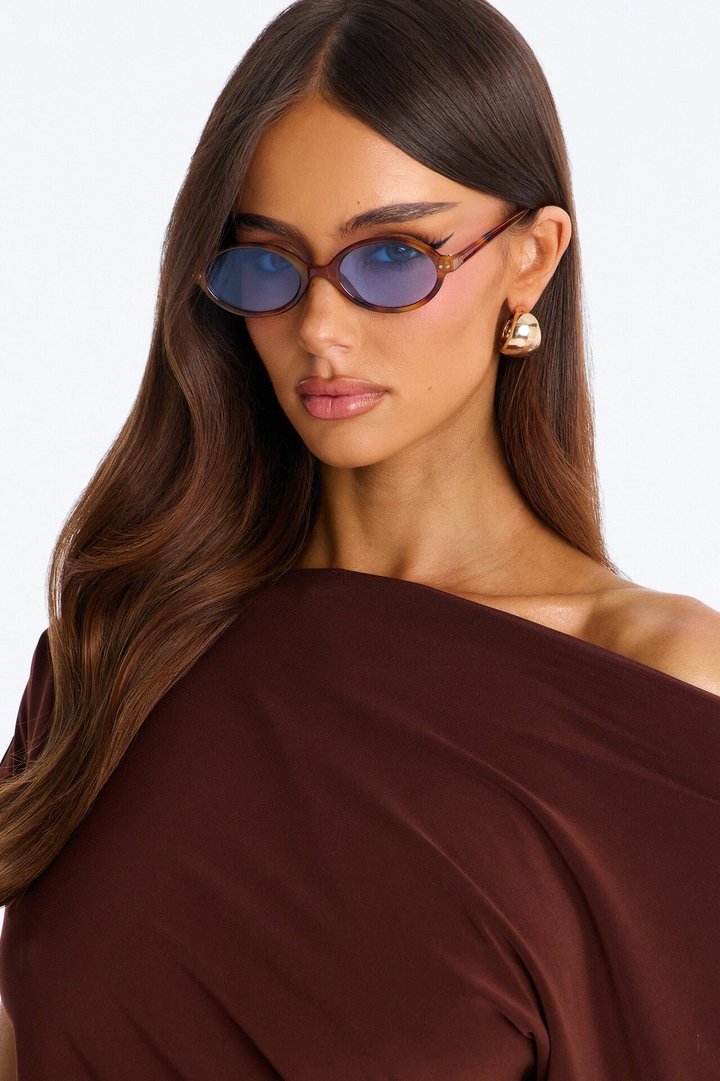 Need To Step Out Sunglasses - Tortoise/Blue