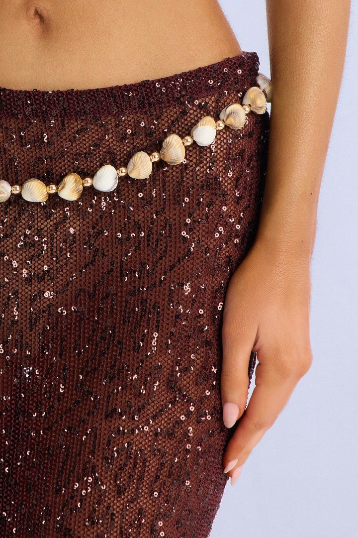 Moon Tide Shells Chain Belt - Gold