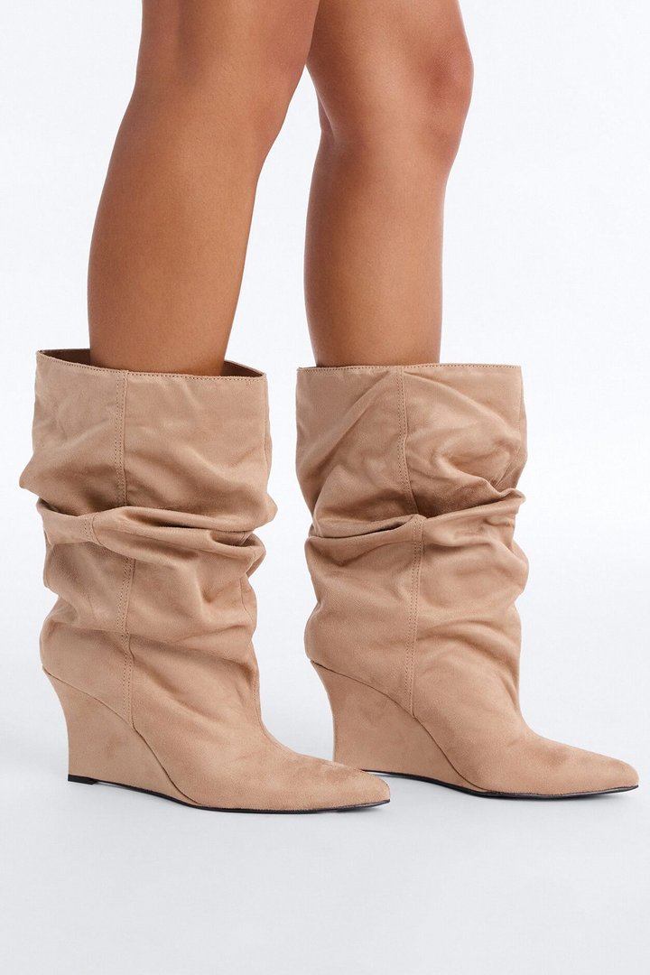 Brynn Slouch Booties - Taupe