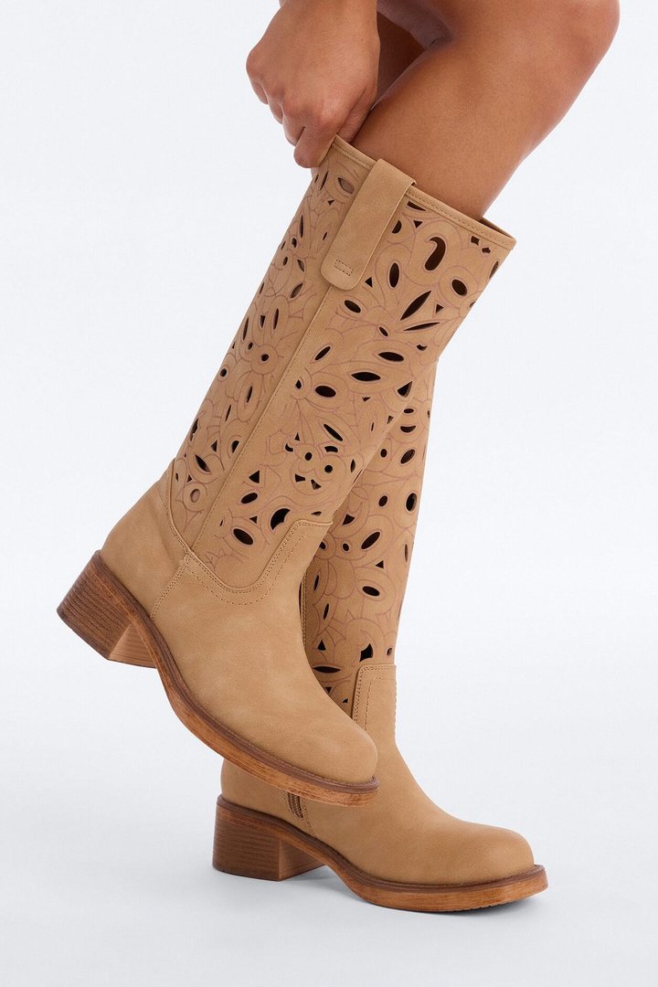 Festival Knee High Boots - Tan