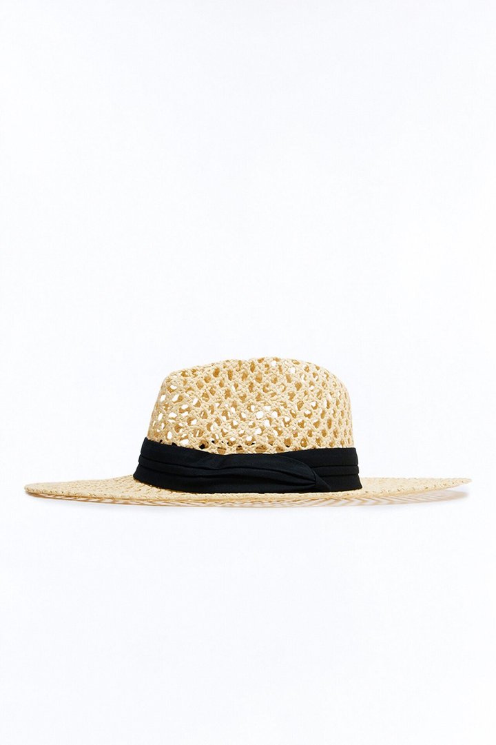 Sign Off Right Straw Sun Hat - Natural/Combo