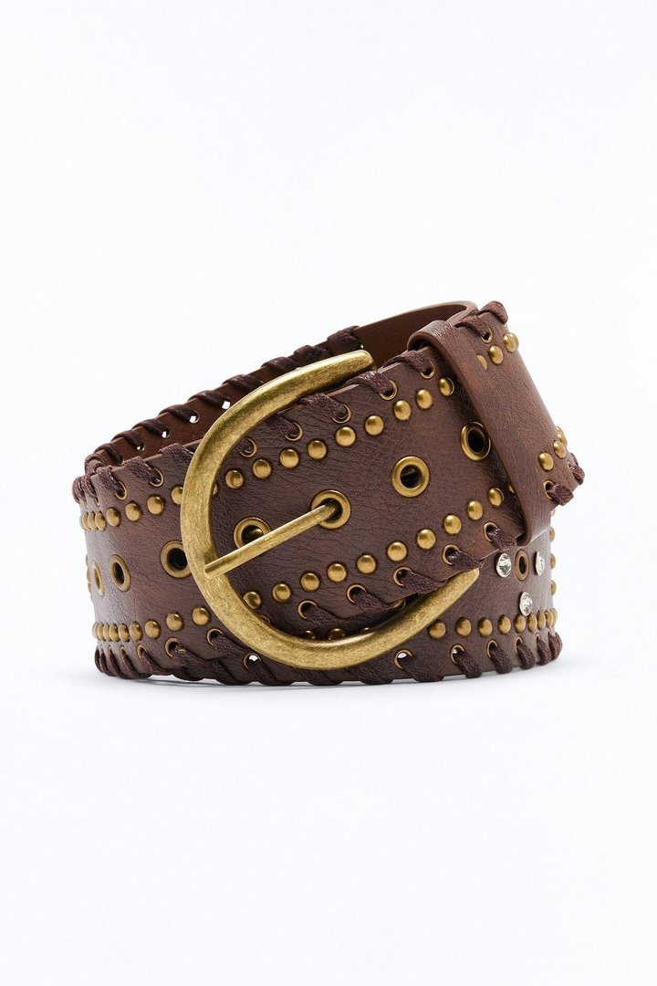No More Games Faux Leather Wide Belt - Tan