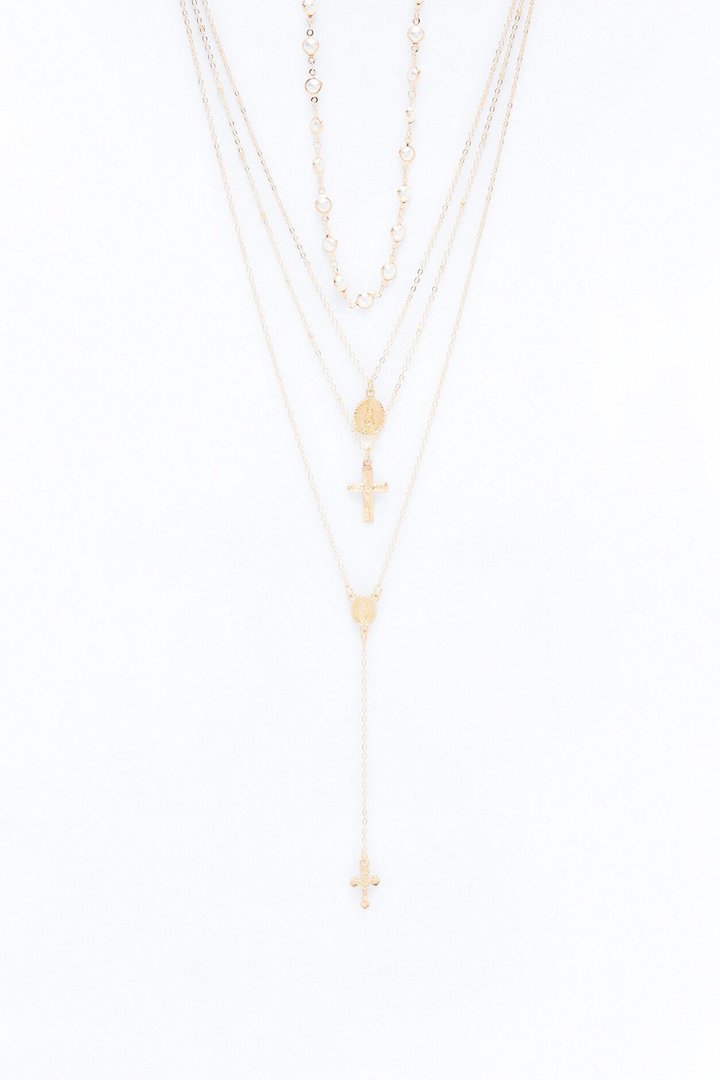 Believe In Yourself Lariat Necklace - Gold/Clear