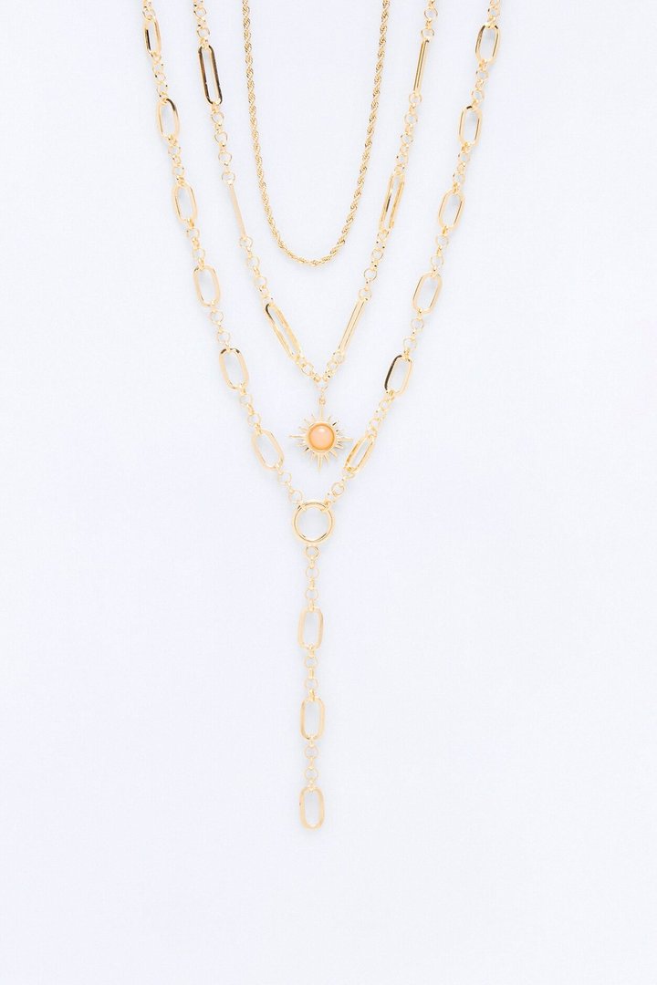 Vacay Glow Lariat Necklace - Gold