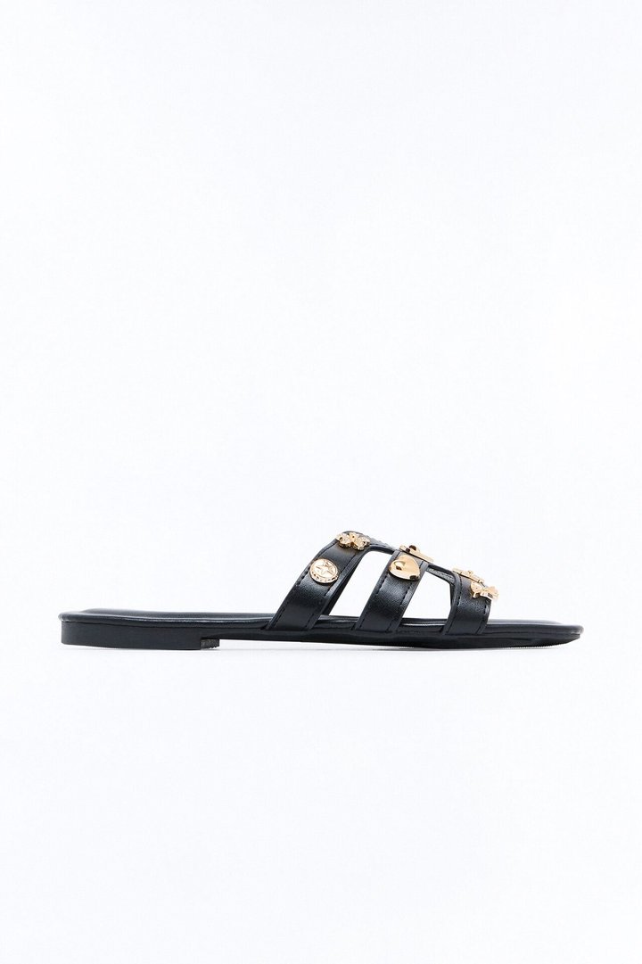 Suvi Charm Sandals - Black