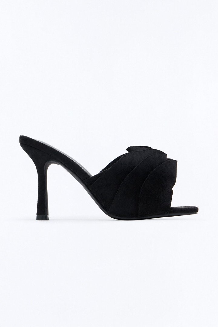 Lanita Ruffle Stiletto Heels - Black
