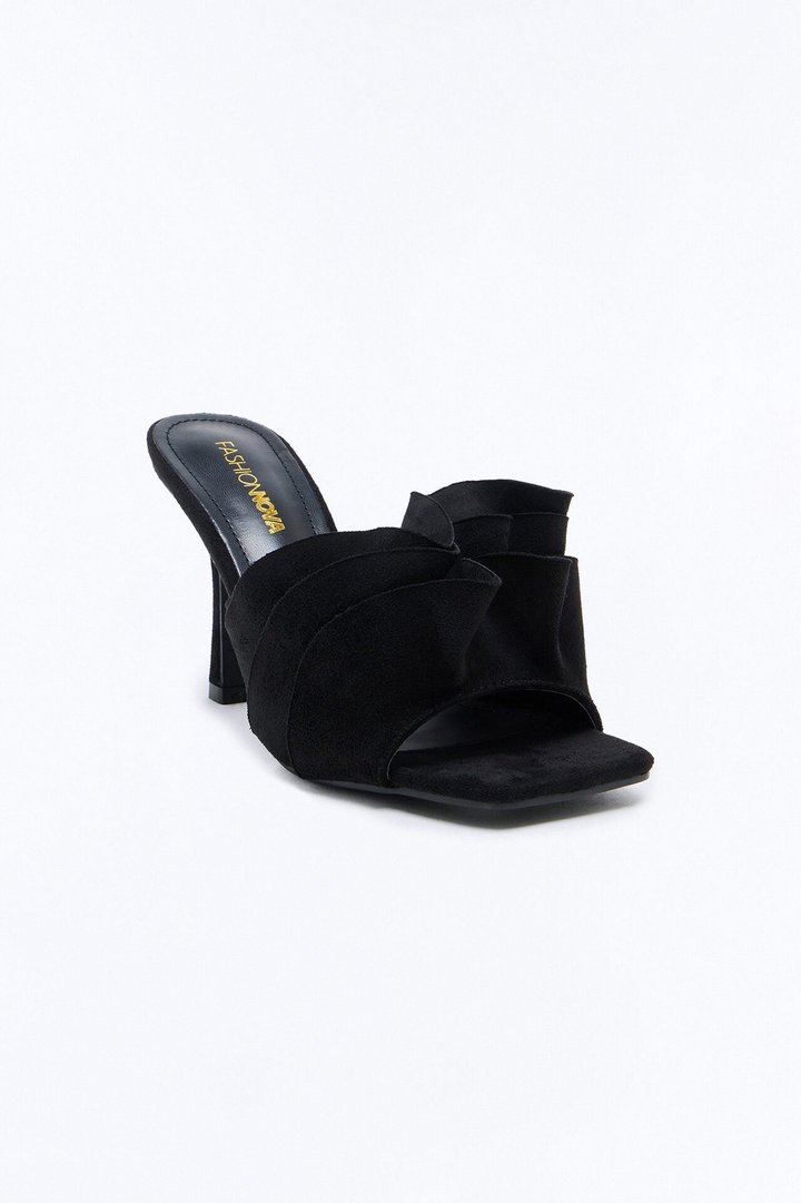Lanita Ruffle Stiletto Heels - Black