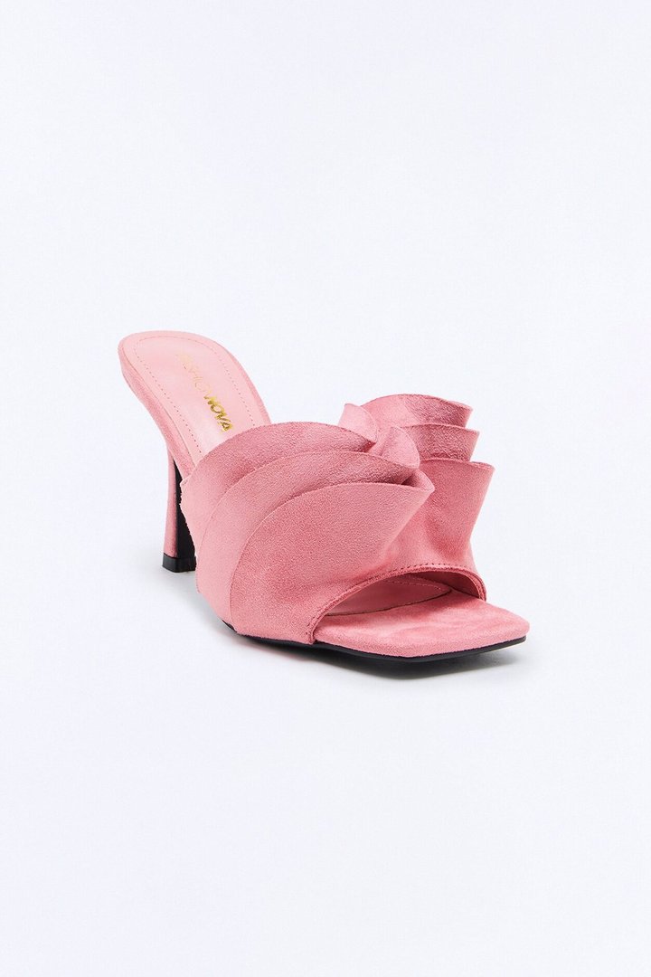 Lanita Ruffle Stiletto Heels - Blush