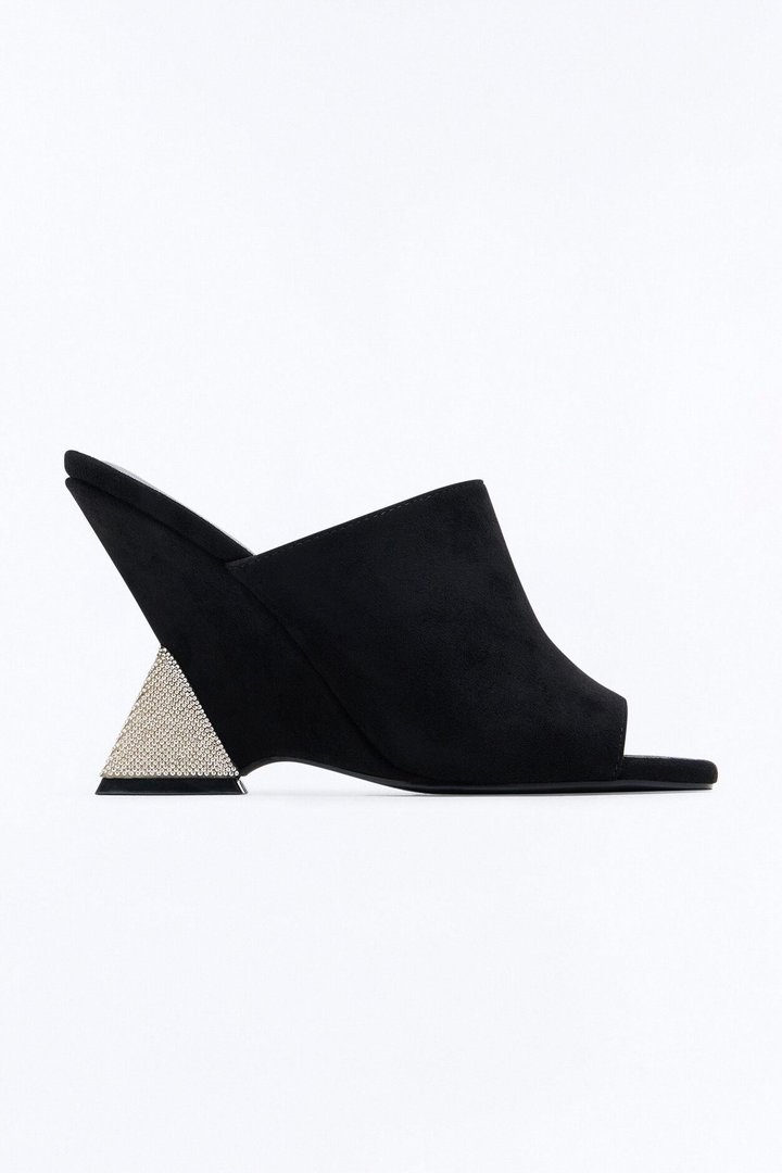 Jemima Rhinestone Novelty Wedges - Black