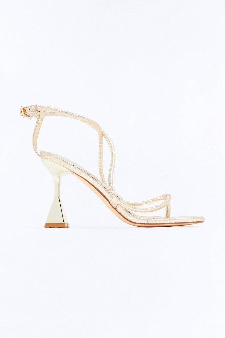 Revily Metallic Novelty Heels - Gold