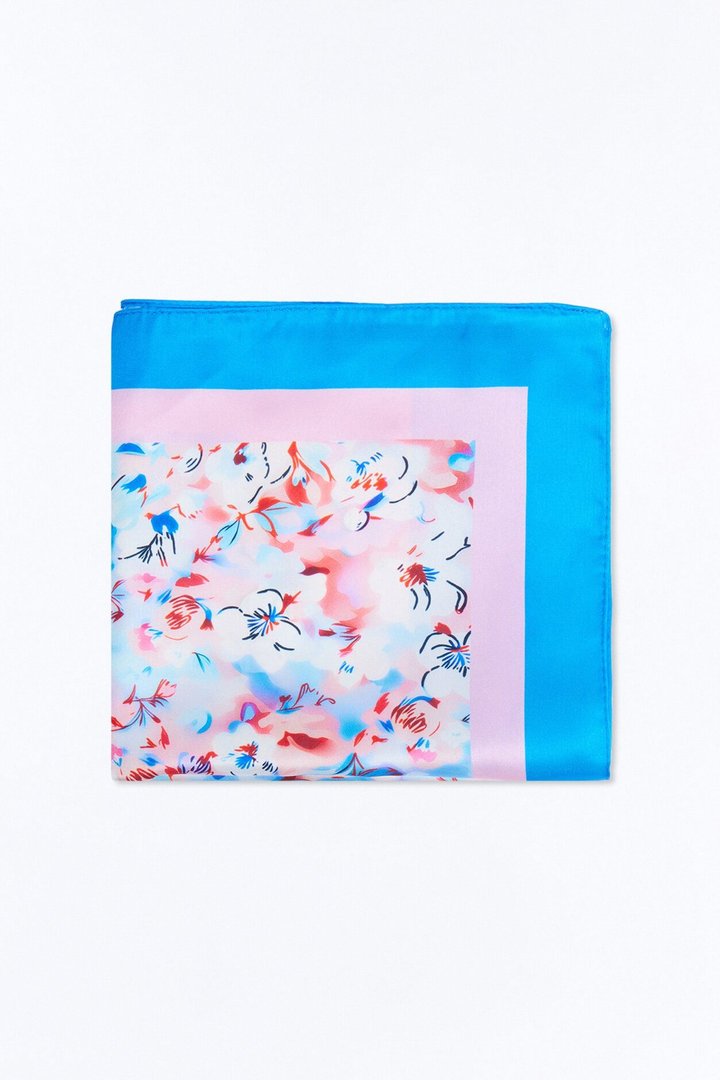 Lost Flowers Head Scarf - Blue/combo