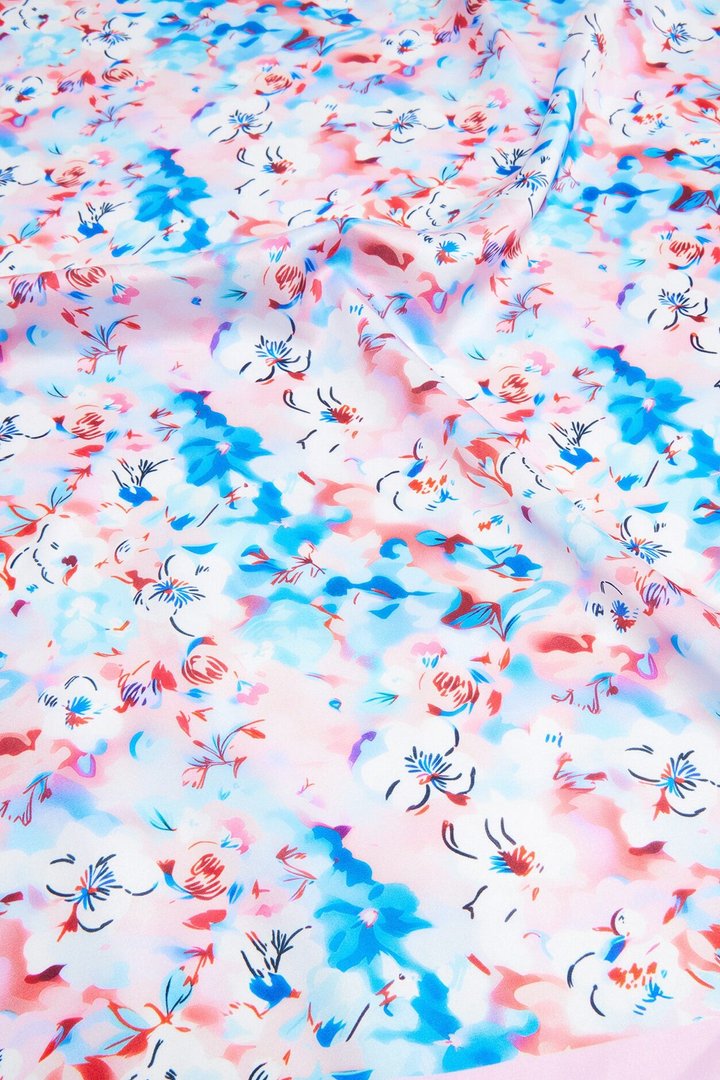 Lost Flowers Head Scarf - Blue/combo