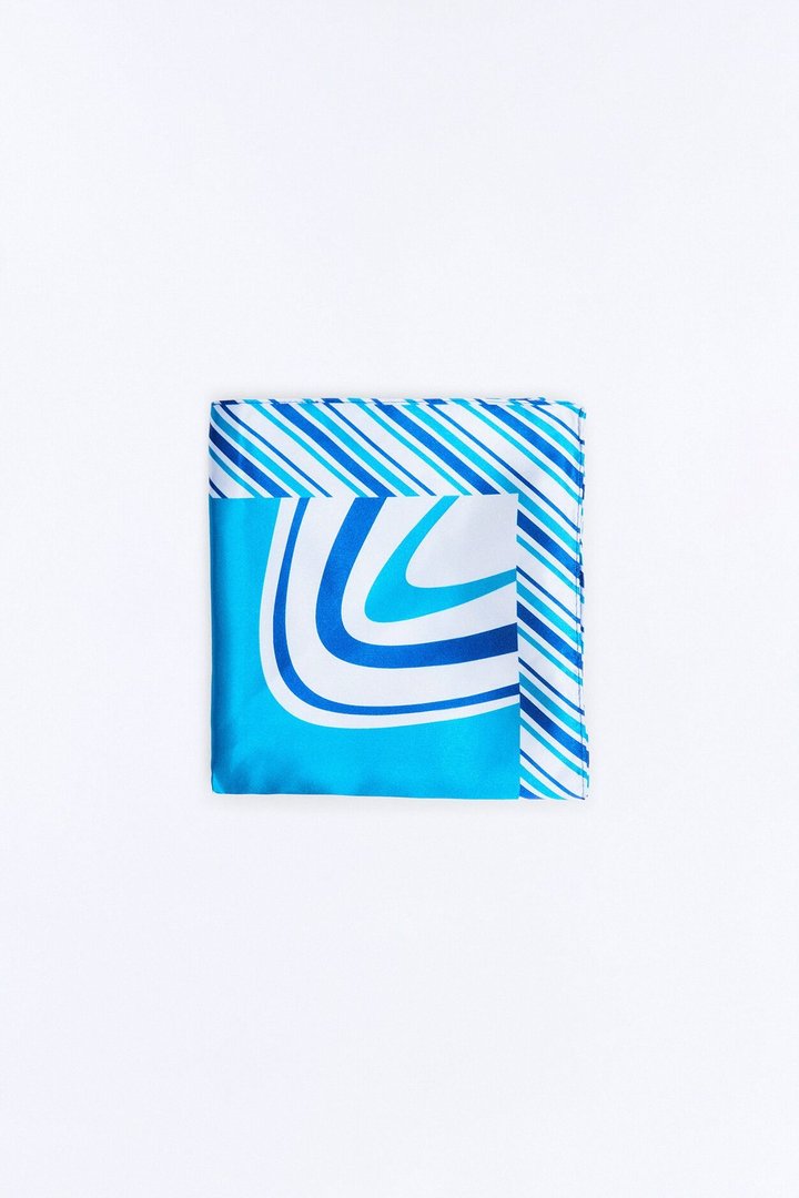 Blue Waves Head Scarf - Blue/combo