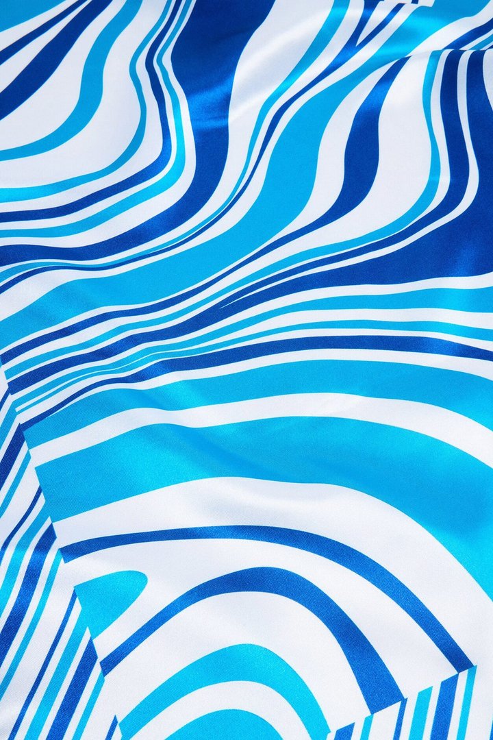Blue Waves Head Scarf - Blue/combo