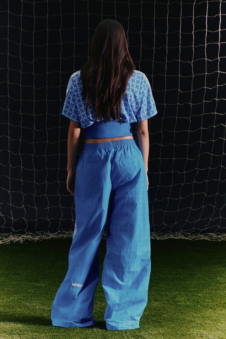Umbro Varsity Windbreaker Wide Leg Pants - Blue