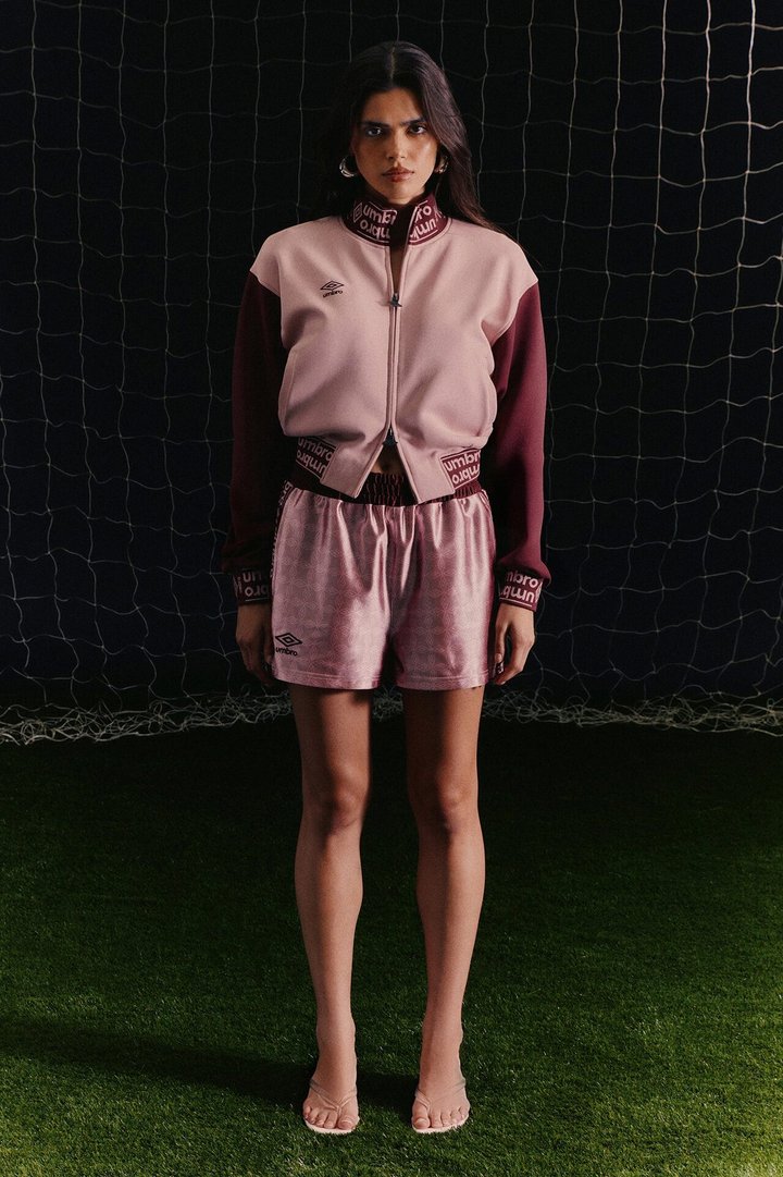 Umbro Mock Neck Scuba Zip Up Jacket - Pink