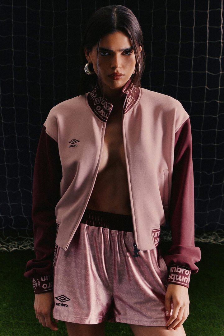 Umbro Mock Neck Scuba Zip Up Jacket - Pink
