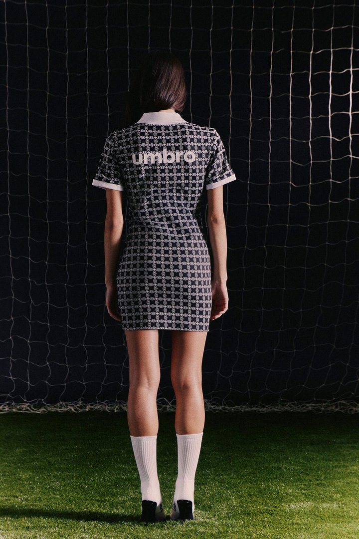 Umbro Short Sleeve Collared Mini Dress - Black