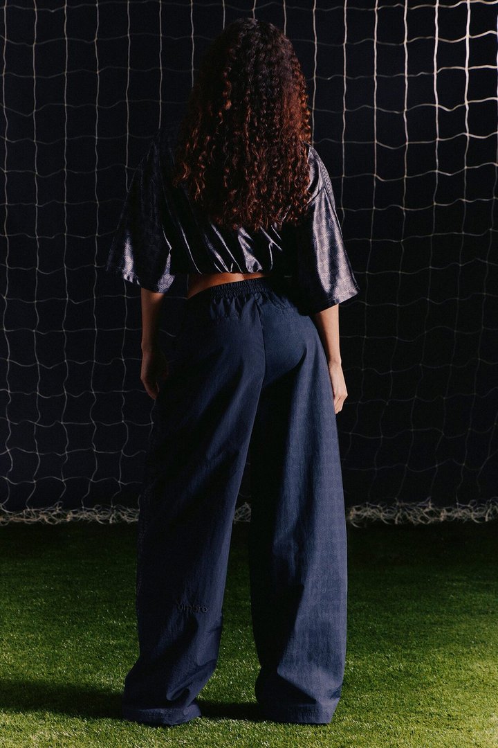 Umbro Varsity Windbreaker Wide Leg Pants - Black