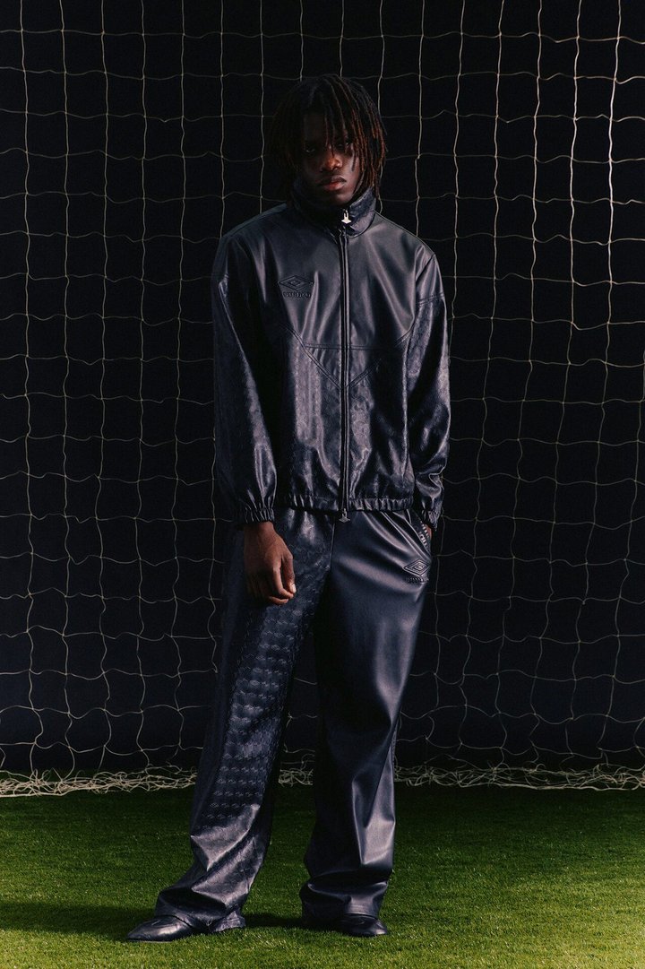 Umbro Faux Leather Zip Track Jacket - Black