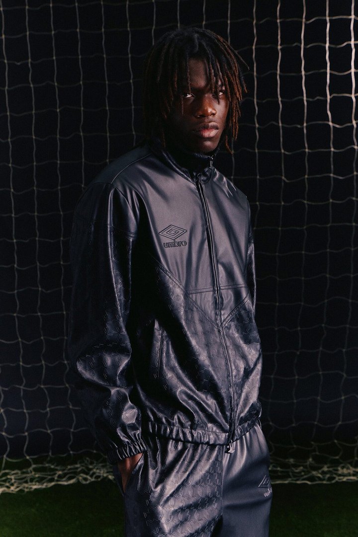 Umbro Faux Leather Zip Track Jacket - Black