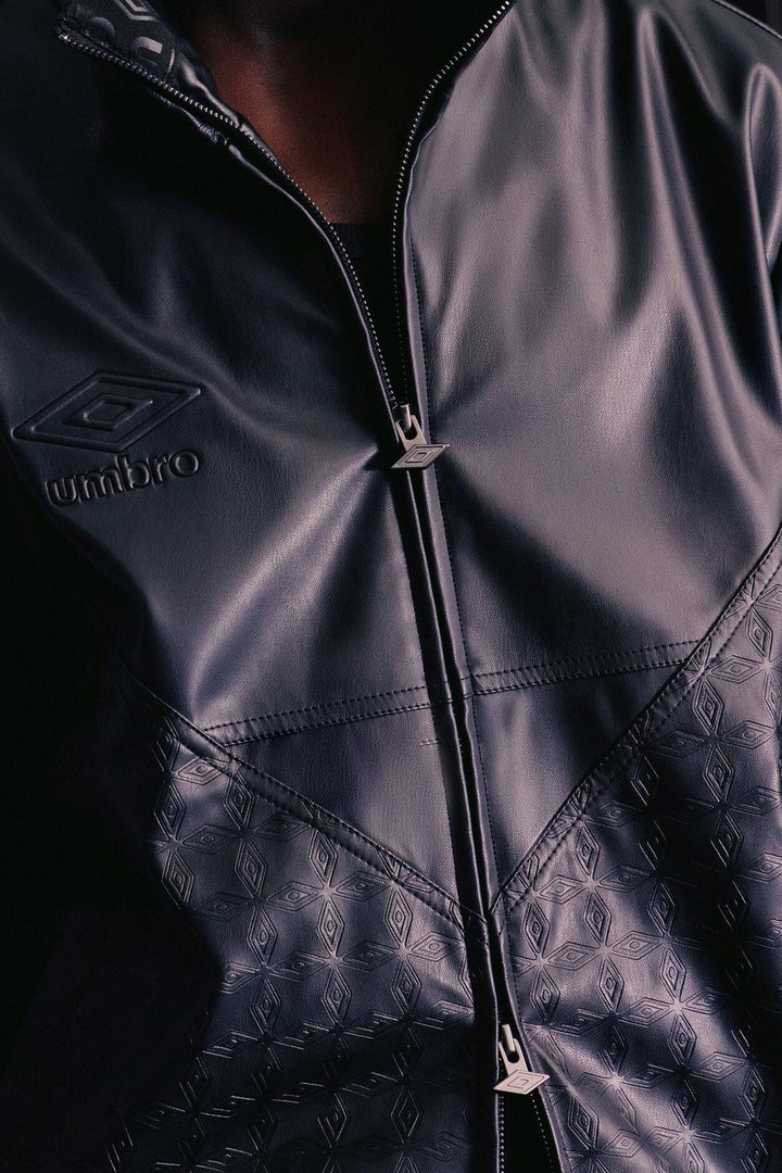 Umbro Faux Leather Zip Track Jacket - Black